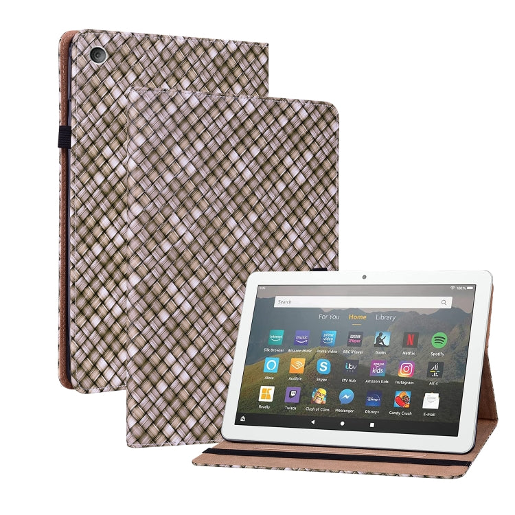 For Amazon Kindle Fire HD8 Color Weave Leather Tablet Case with Holder