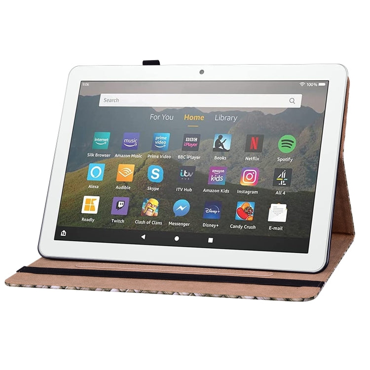 For Amazon Kindle Fire HD8 Color Weave Leather Tablet Case with Holder