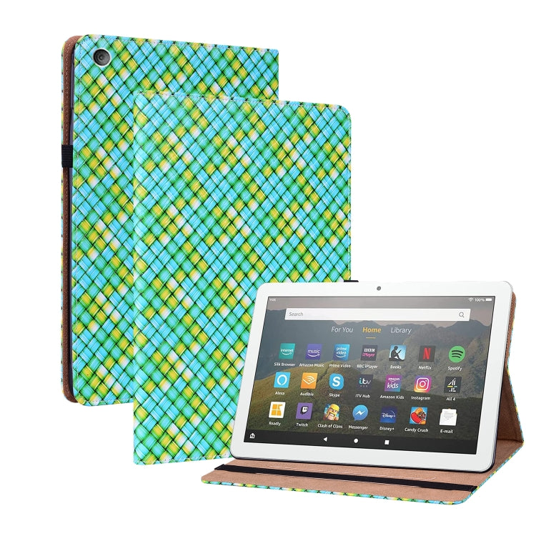 For Amazon Kindle Fire HD8 Color Weave Leather Tablet Case with Holder