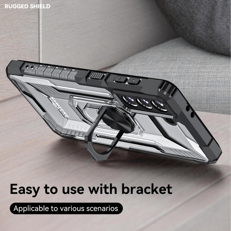 For Samsung Galaxy S21 5G PC + TPU Shockproof Phone Case with Metal Ring Holder
