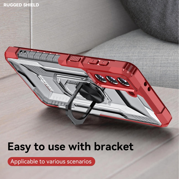 For Samsung Galaxy S21 5G PC + TPU Shockproof Phone Case with Metal Ring Holder