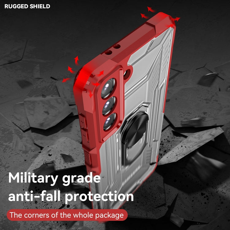 For Samsung Galaxy S21 5G PC + TPU Shockproof Phone Case with Metal Ring Holder