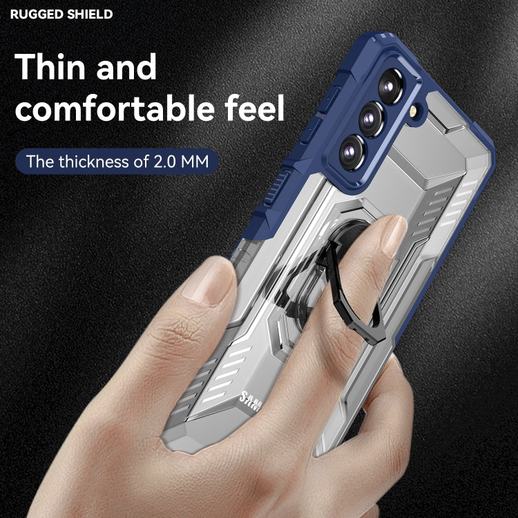 For Samsung Galaxy S21 5G PC + TPU Shockproof Phone Case with Metal Ring Holder