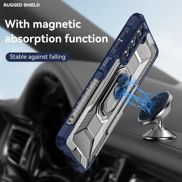 For Samsung Galaxy S21 5G PC + TPU Shockproof Phone Case with Metal Ring Holder
