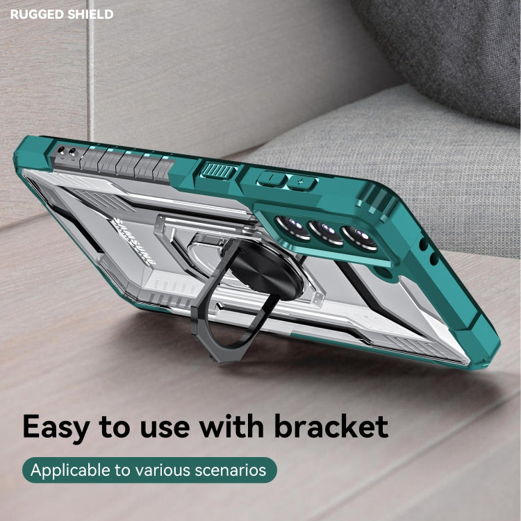 For Samsung Galaxy S21 5G PC + TPU Shockproof Phone Case with Metal Ring Holder
