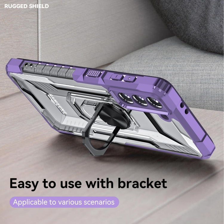 For Samsung Galaxy S21 5G PC + TPU Shockproof Phone Case with Metal Ring Holder
