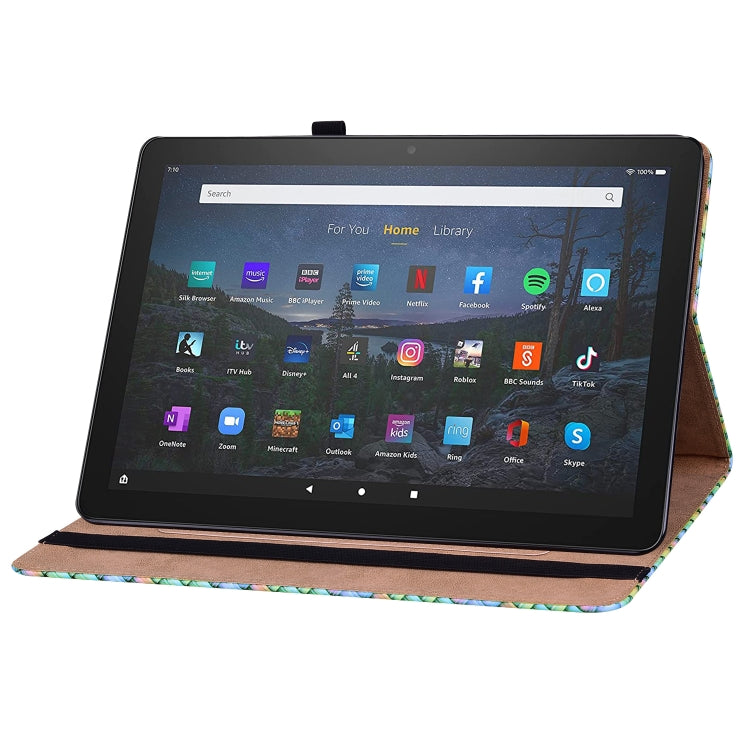 For Amazon Kindle Fire HD8 2020 Color Weave Smart Leather Tablet Case
