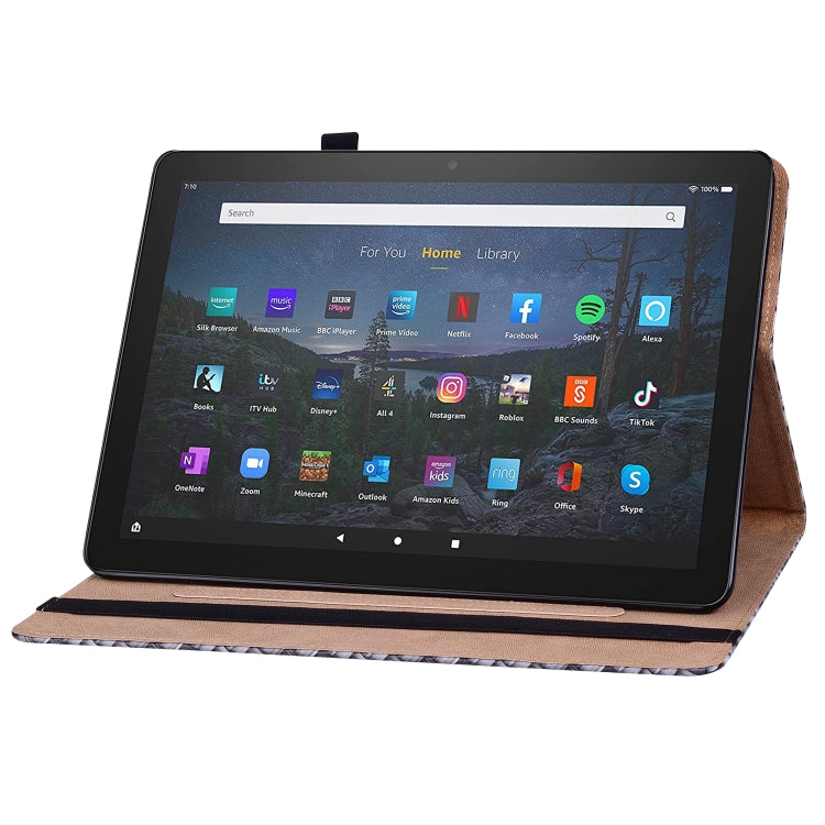 For Amazon Kindle Fire HD8 2020 Color Weave Smart Leather Tablet Case