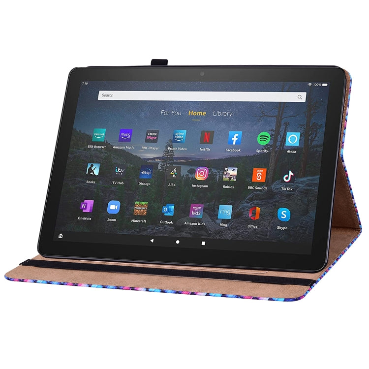 For Amazon Kindle Fire HD8 2020 Color Weave Smart Leather Tablet Case