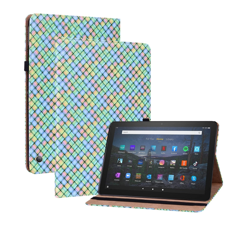For Amazon Kindle Fire HD10 2021/HD10 Plus 2021 Color Weave Smart Leather Tablet Case