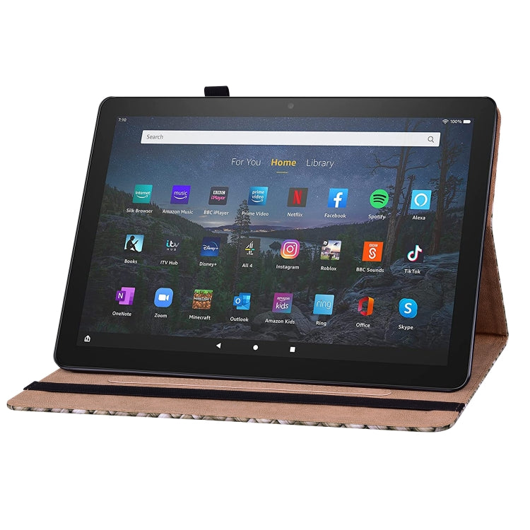 For Amazon Kindle Fire HD10 2021/HD10 Plus 2021 Color Weave Smart Leather Tablet Case