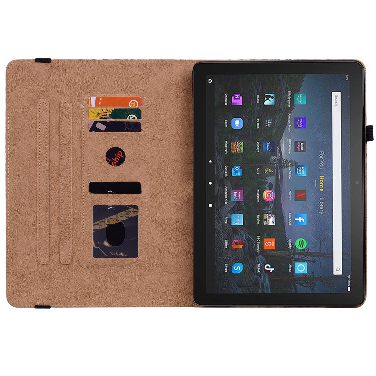 For Amazon Kindle Fire HD10 2021/HD10 Plus 2021 Color Weave Smart Leather Tablet Case