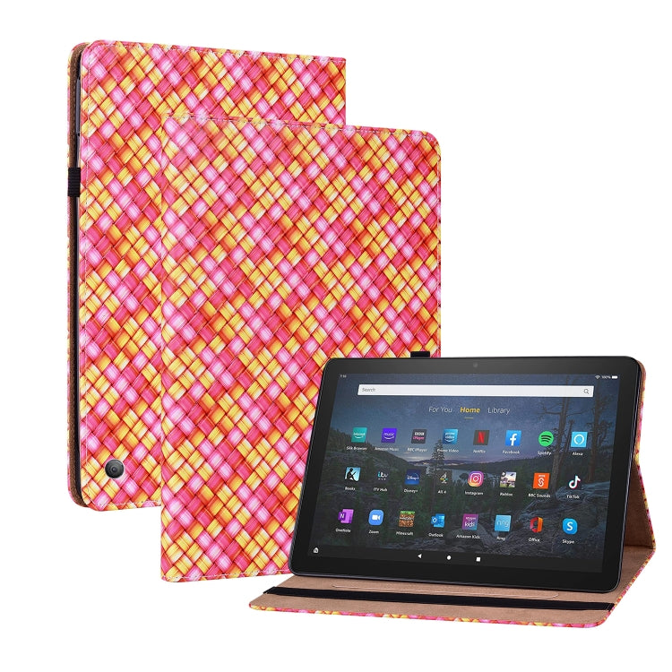 For Amazon Kindle Fire HD10 2021/HD10 Plus 2021 Color Weave Smart Leather Tablet Case