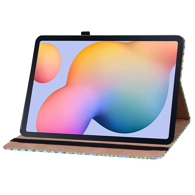 For Samsung Galaxy Tab S6 Lite Color Weave Smart Leather Tablet Case