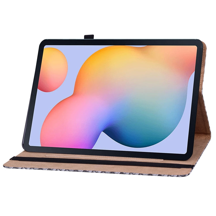 For Samsung Galaxy Tab S6 Lite Color Weave Smart Leather Tablet Case