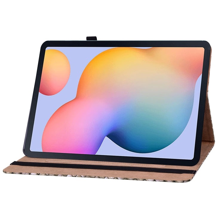 For Samsung Galaxy Tab S6 Lite Color Weave Smart Leather Tablet Case