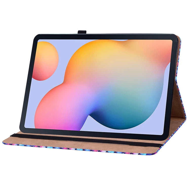 For Samsung Galaxy Tab S6 Lite Color Weave Smart Leather Tablet Case
