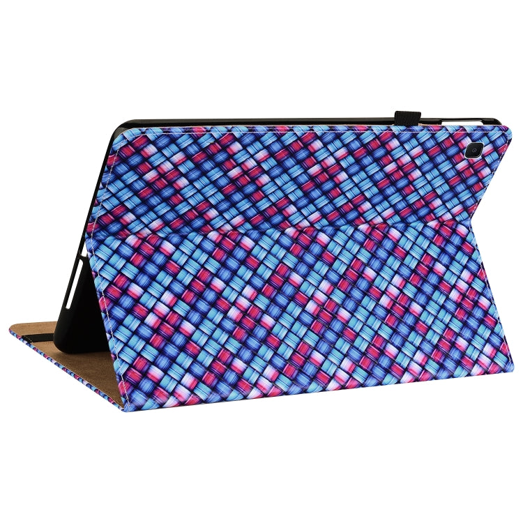 For Samsung Galaxy Tab S6 Lite Color Weave Smart Leather Tablet Case