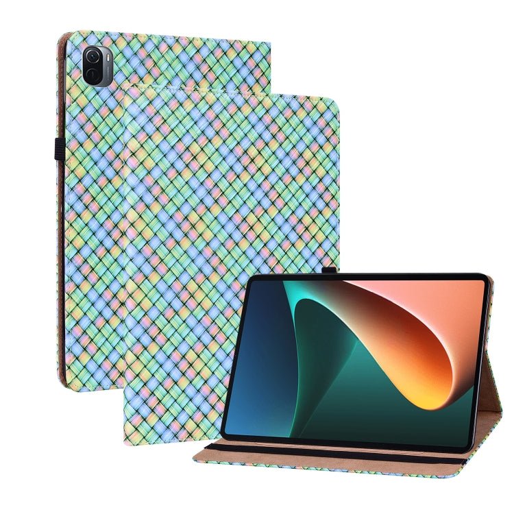 For Xiaomi Pad 5 / 5 Pro Color Weave Smart Leather Tablet Case