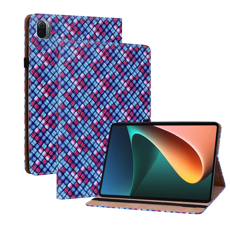 For Xiaomi Pad 5 / 5 Pro Color Weave Smart Leather Tablet Case