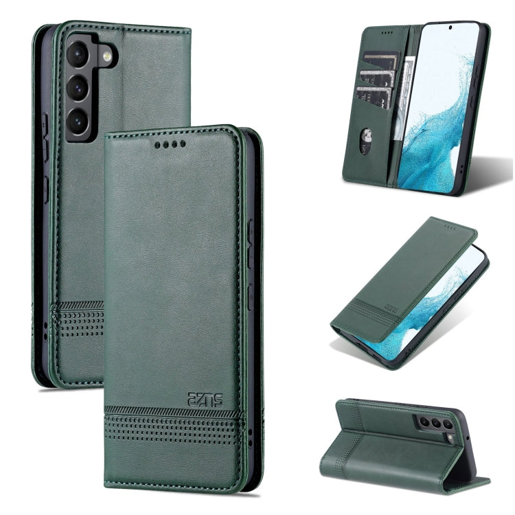 For Samsung Galaxy S22 AZNS Magnetic Calf Texture Horizontal Flip Leather Phone Case