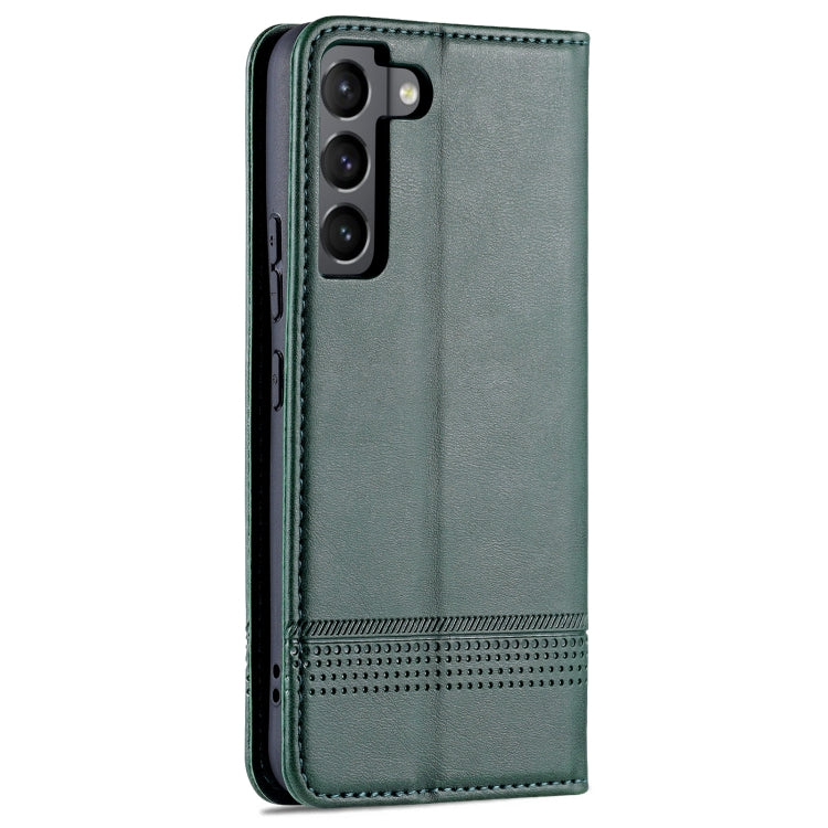 For Samsung Galaxy S22 AZNS Magnetic Calf Texture Horizontal Flip Leather Phone Case