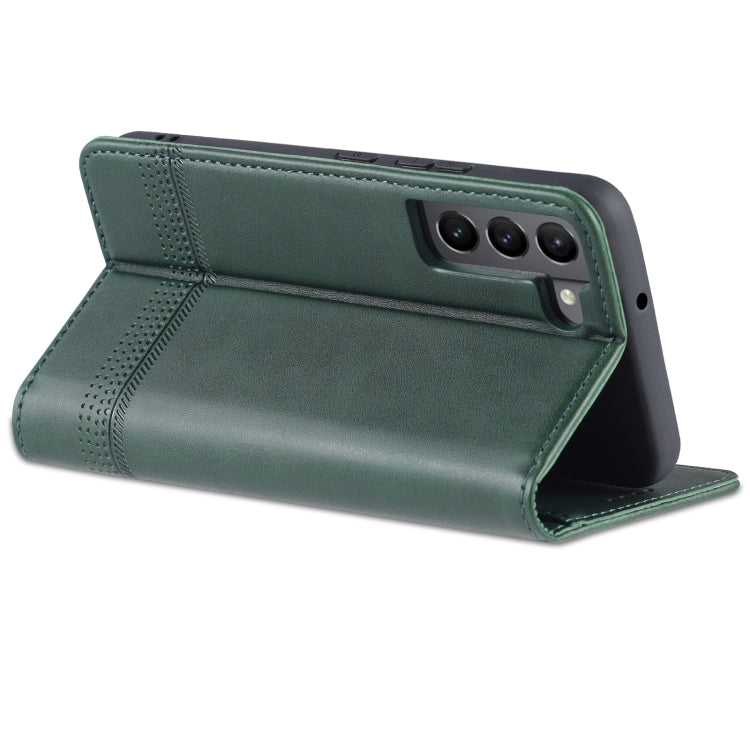 For Samsung Galaxy S22 AZNS Magnetic Calf Texture Horizontal Flip Leather Phone Case