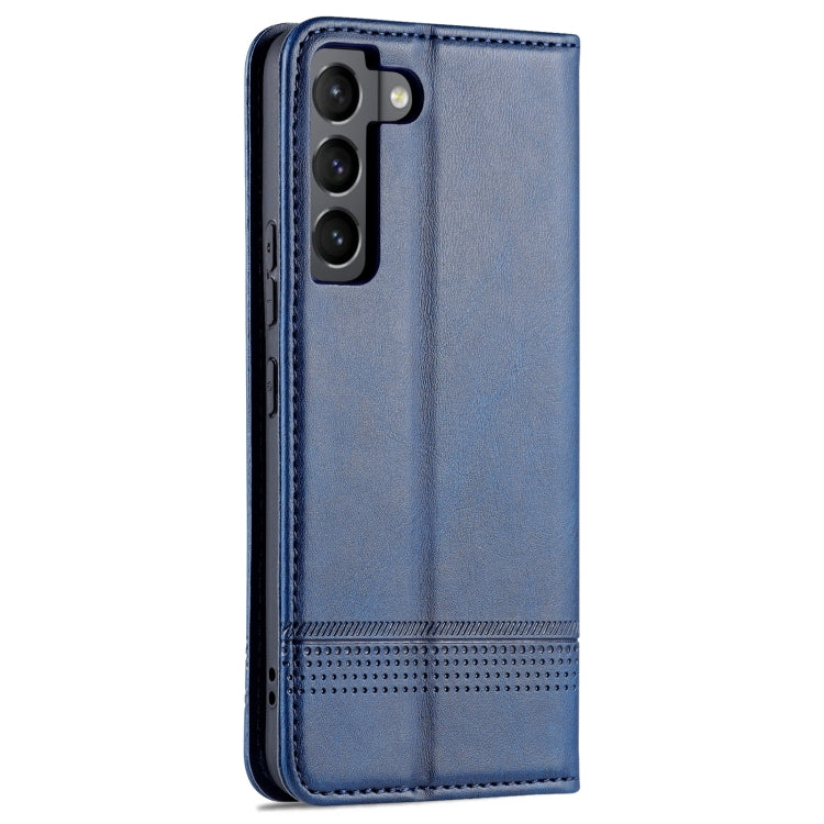 For Samsung Galaxy S22 AZNS Magnetic Calf Texture Horizontal Flip Leather Phone Case