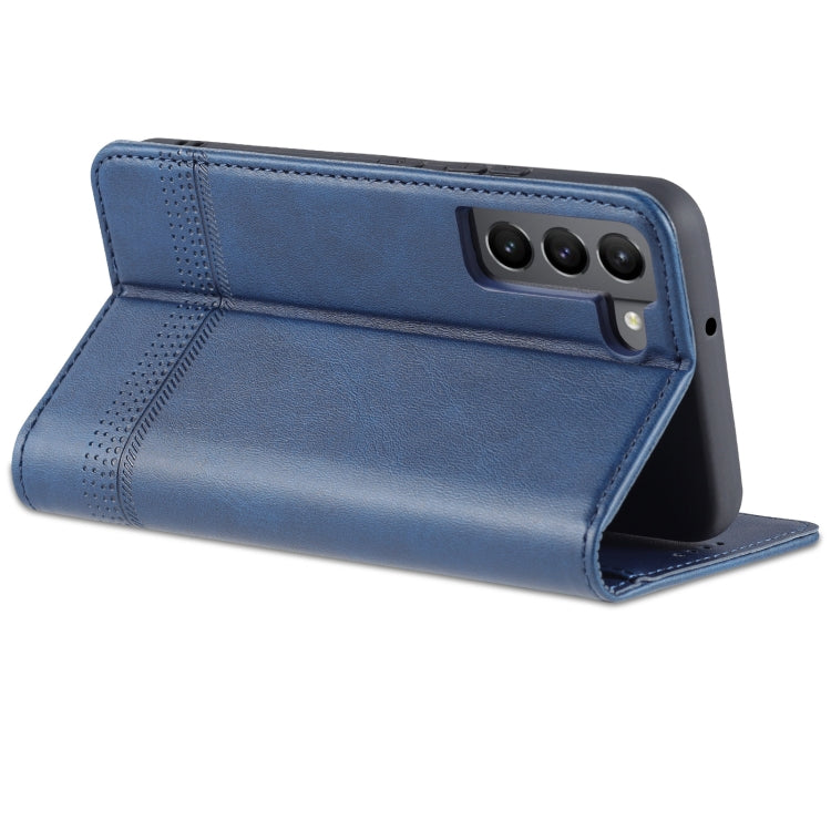 For Samsung Galaxy S22 AZNS Magnetic Calf Texture Horizontal Flip Leather Phone Case