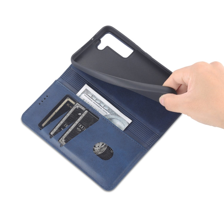 For Samsung Galaxy S22 AZNS Magnetic Calf Texture Horizontal Flip Leather Phone Case
