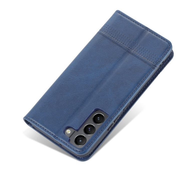 For Samsung Galaxy S22 AZNS Magnetic Calf Texture Horizontal Flip Leather Phone Case