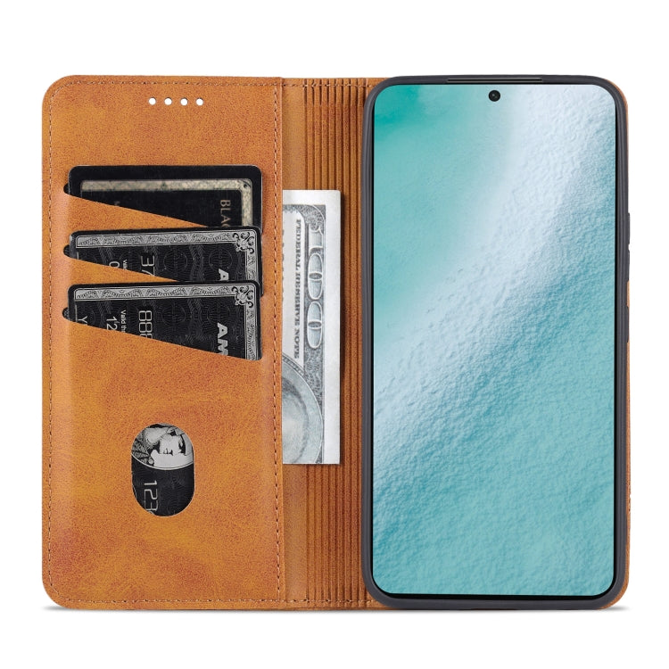 For Samsung Galaxy S22 AZNS Magnetic Calf Texture Horizontal Flip Leather Phone Case