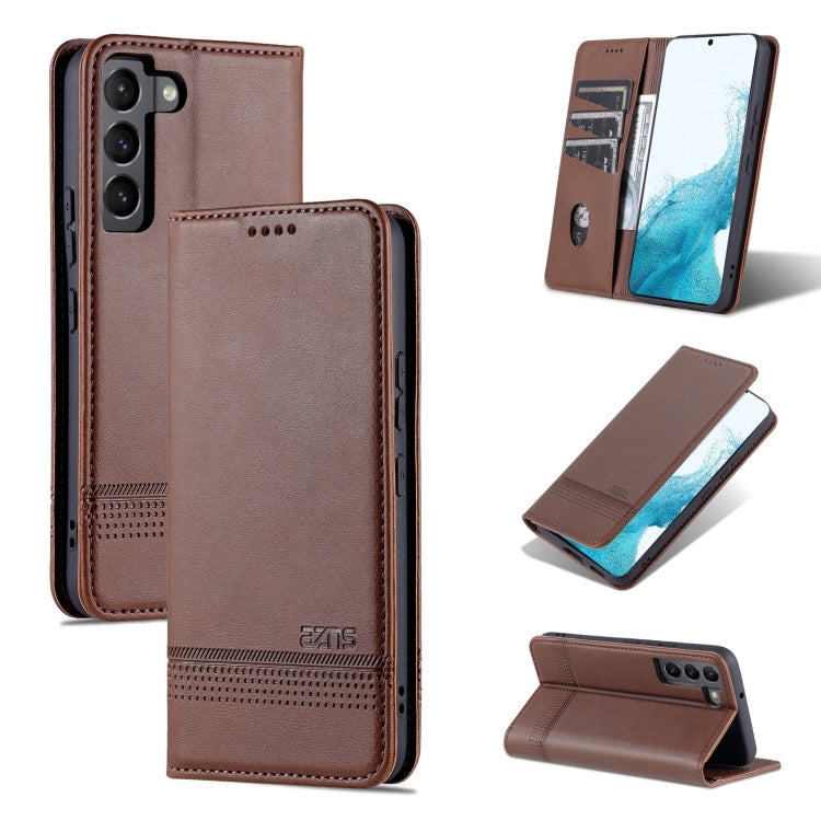 For Samsung Galaxy S22 AZNS Magnetic Calf Texture Horizontal Flip Leather Phone Case