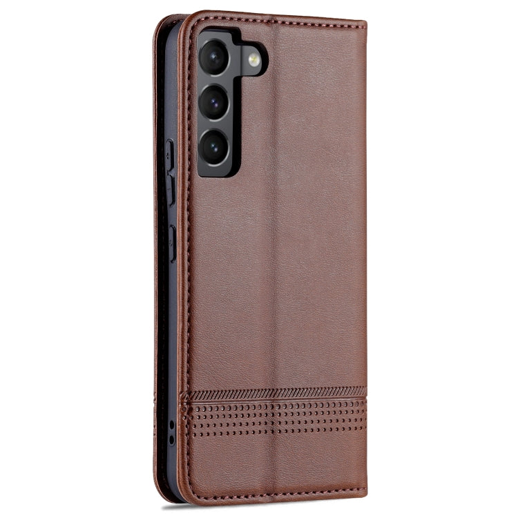 For Samsung Galaxy S22 AZNS Magnetic Calf Texture Horizontal Flip Leather Phone Case