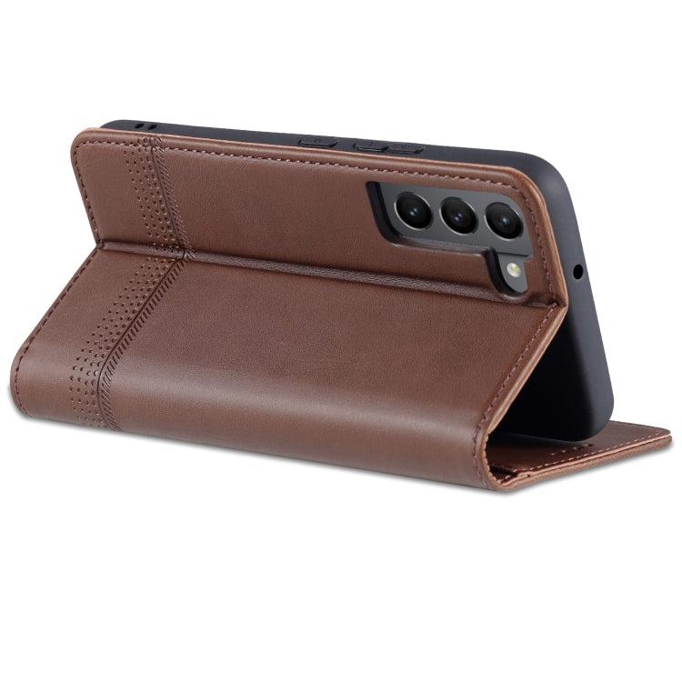 For Samsung Galaxy S22 AZNS Magnetic Calf Texture Horizontal Flip Leather Phone Case