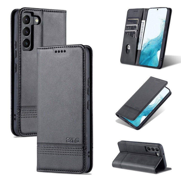 For Samsung Galaxy S22 AZNS Magnetic Calf Texture Horizontal Flip Leather Phone Case