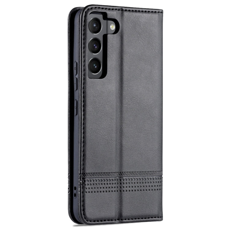 For Samsung Galaxy S22 AZNS Magnetic Calf Texture Horizontal Flip Leather Phone Case