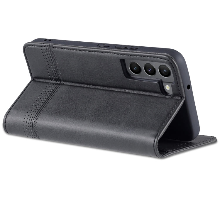 For Samsung Galaxy S22 AZNS Magnetic Calf Texture Horizontal Flip Leather Phone Case