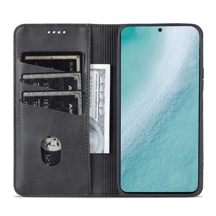 For Samsung Galaxy S22 AZNS Magnetic Calf Texture Horizontal Flip Leather Phone Case