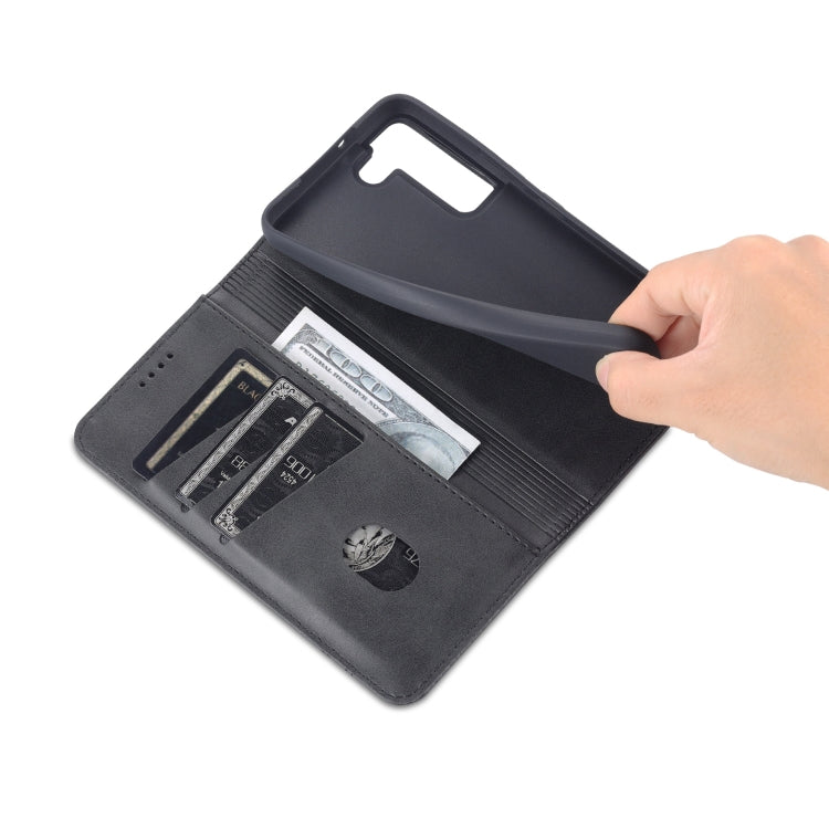 For Samsung Galaxy S22 AZNS Magnetic Calf Texture Horizontal Flip Leather Phone Case