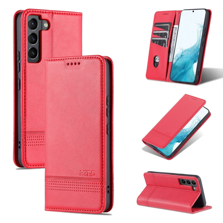 For Samsung Galaxy S22 AZNS Magnetic Calf Texture Horizontal Flip Leather Phone Case