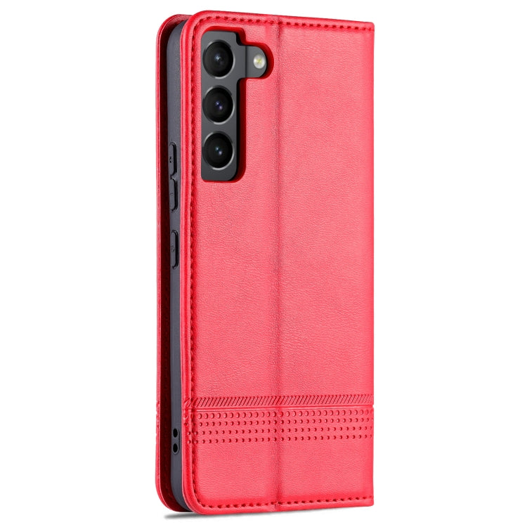 For Samsung Galaxy S22 AZNS Magnetic Calf Texture Horizontal Flip Leather Phone Case