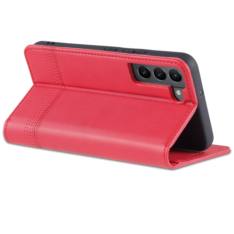 For Samsung Galaxy S22 AZNS Magnetic Calf Texture Horizontal Flip Leather Phone Case
