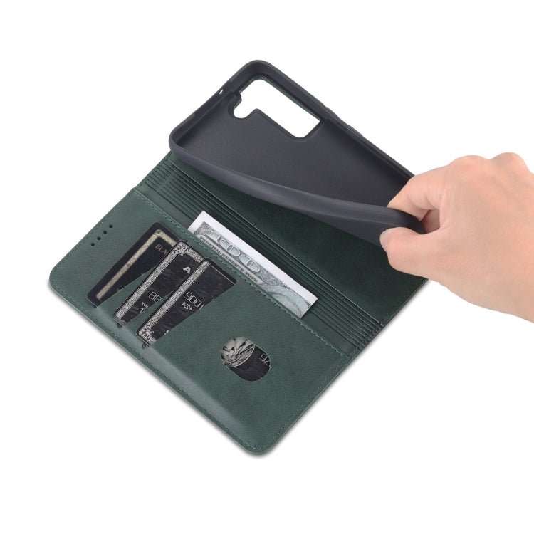 For Samsung Galaxy S22+ AZNS Magnetic Calf Texture Horizontal Flip Leather Phone Case