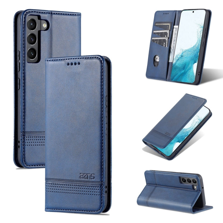 For Samsung Galaxy S22+ AZNS Magnetic Calf Texture Horizontal Flip Leather Phone Case