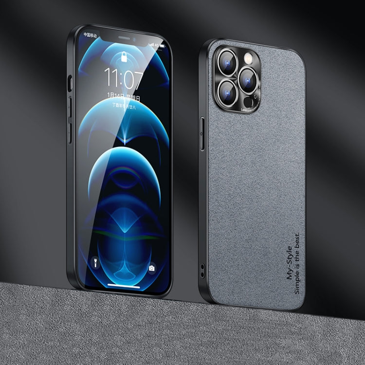 For iPhone 12 Pro Suede Leather Phone Case(Grey)