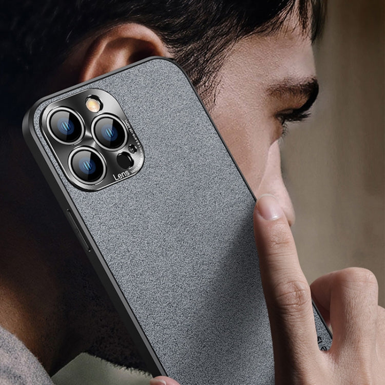 For iPhone 12 Pro Suede Leather Phone Case(Grey)