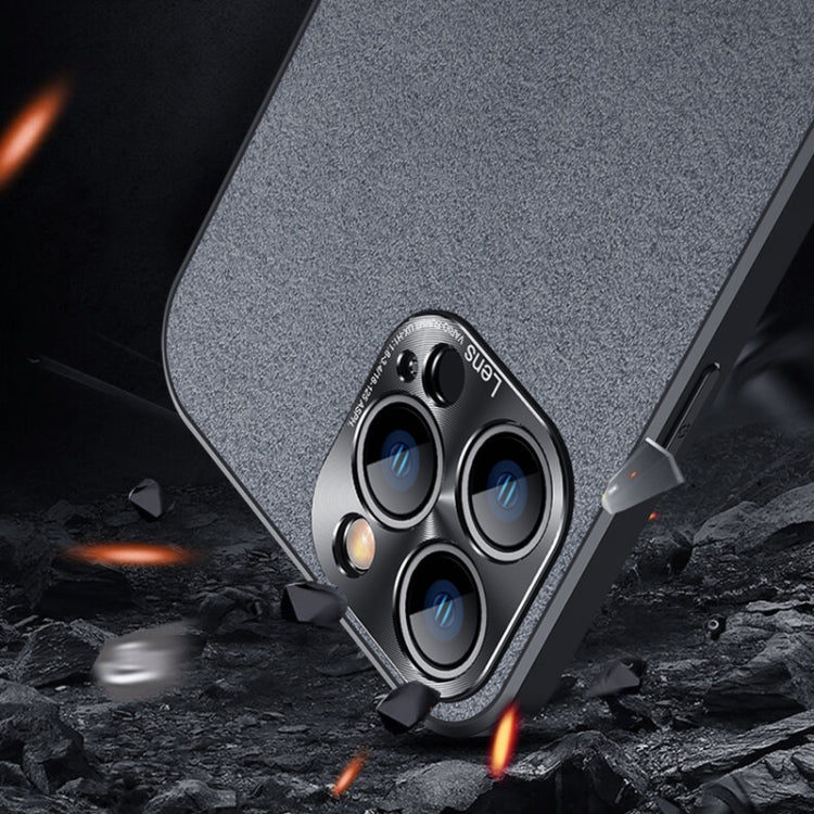 For iPhone 12 Pro Suede Leather Phone Case(Grey)