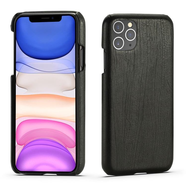 For iPhone 11 Pro Retro Wood Texture PU + PC Protective Case