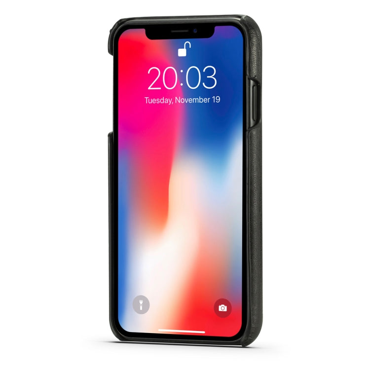 For iPhone X / XS Retro Wood Texture PU + PC Protective Case